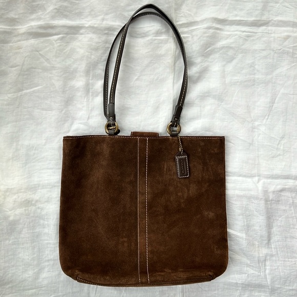 Coach Bags Coach Small Brown Suede Shoulder Bag Poshmark